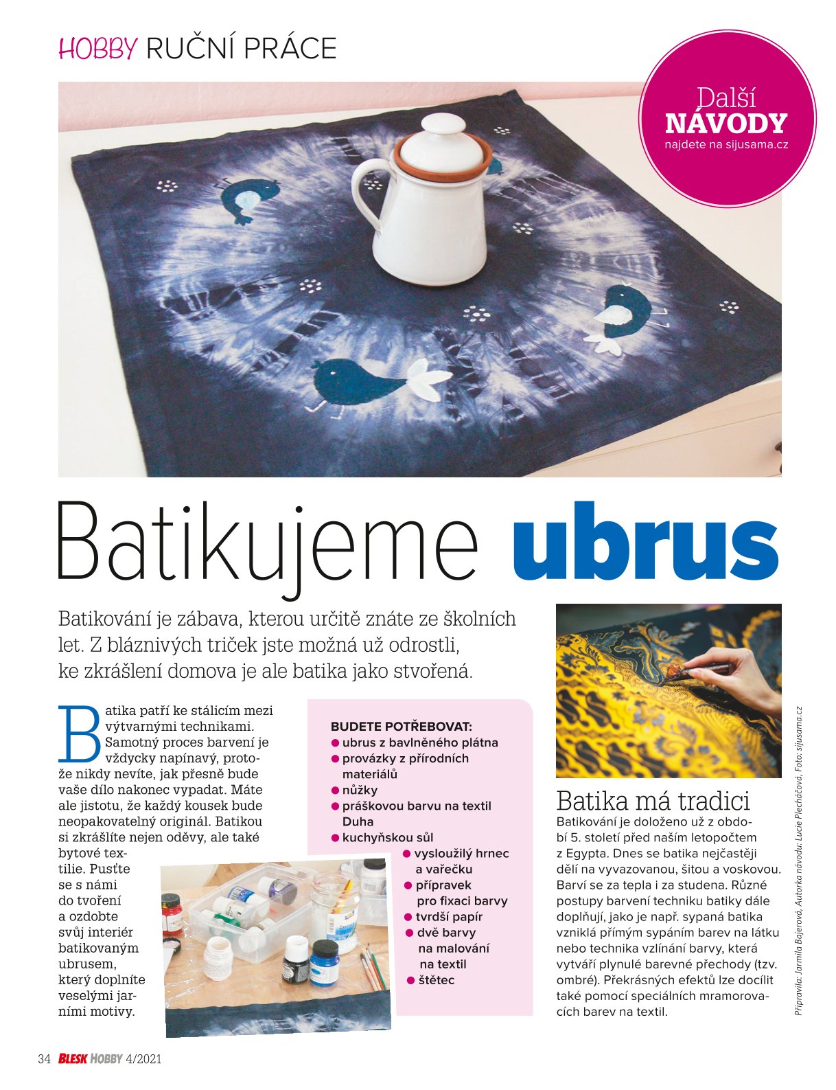 návod na batikovaný uprus prvni