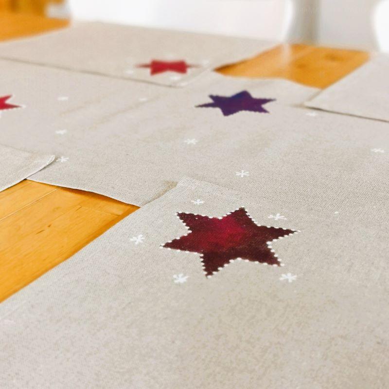 Vánoční ubrus, prostírání HVĚZDY