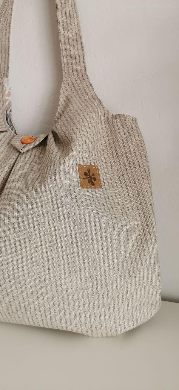 Velká taška BÉŽOVÉ PROUŽKY