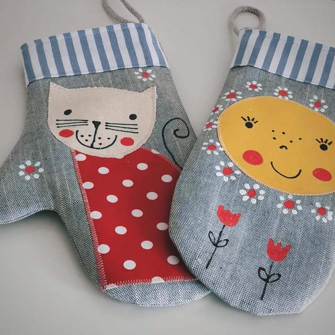 Kuchyňské chňapky KOČIČKA A SLUNÍČKO