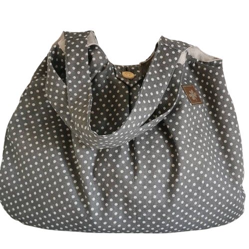 Velká taška ŠEDÁ PUNTÍKY