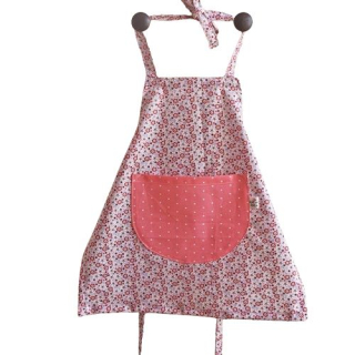 Zástěrka růžová KYTIČKY,malá