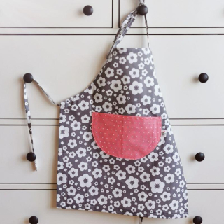 Zástěrka šedá KYTIČKY, dívčí