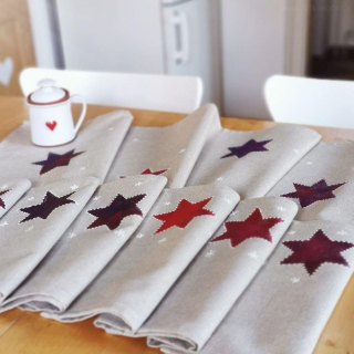 Vánoční ubrus, prostírání HVĚZDY