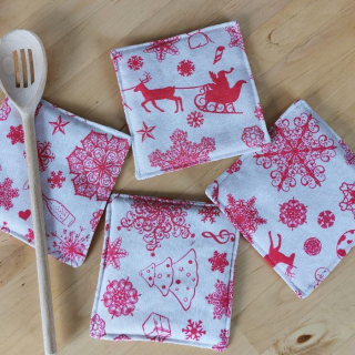 Prostírání, podkafíčka,ČERVENÉ VÁNOCE,velká sada