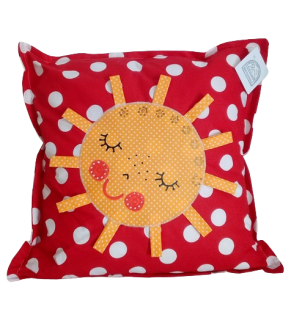 Povlak na polštářek červený SLUNÍČKO