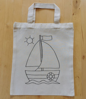 Látková omalovánka taštička PLACHETNICE