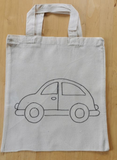 Látková omalovánka taštička AUTO VELKÉ