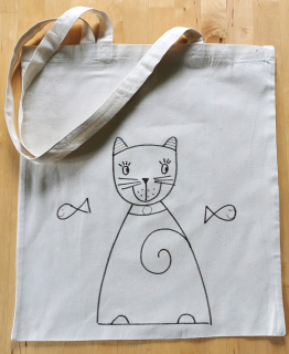 Taška k vybarvení KOČKA