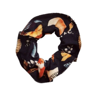 Scrunchie ČERNÁ VZOR lištičky