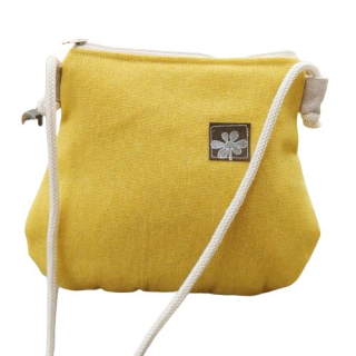 Crossbody taštička na mobil – |lněná ŽLUTÁ
