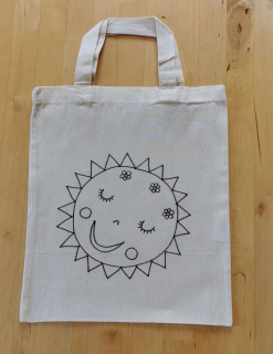 Látková omalovánka taštička SLUNÍČKO SPÍ