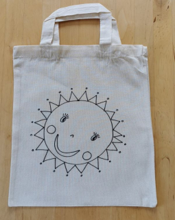 Látková omalovánka taštička SLUNÍČKO KOUKÁ