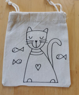 Látková omalovánka pytlíček KOČIČKA