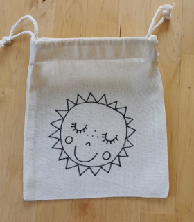 Látková omalovánka pytlíček SLUNÍČKO SPÍ