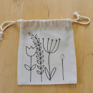 Látková omalovánka pytlíček KYTIČKY