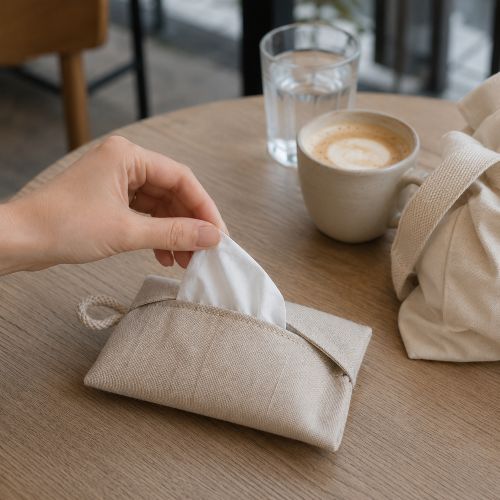 elegantní a praktický obal na papírové kapesníky do kabelky